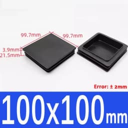 Black Square Plastic Black Blanking End Cap Pipe Plug Foot Furniture Inner Plug Cover 10x10mm ~ 100x100mm