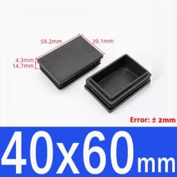 Black Square Plastic Black Blanking End Cap Pipe Plug Foot Furniture Inner Plug Cover 10x10mm ~ 100x100mm
