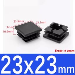 Black Square Plastic Black Blanking End Cap Pipe Plug Foot Furniture Inner Plug Cover 10x10mm ~ 100x100mm