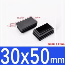 Black Square Plastic Black Blanking End Cap Pipe Plug Foot Furniture Inner Plug Cover 10x10mm ~ 100x100mm