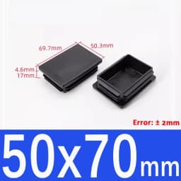 Black Square Plastic Black Blanking End Cap Pipe Plug Foot Furniture Inner Plug Cover 10x10mm ~ 100x100mm