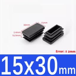Black Square Plastic Black Blanking End Cap Pipe Plug Foot Furniture Inner Plug Cover 10x10mm ~ 100x100mm