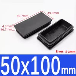 Black Square Plastic Black Blanking End Cap Pipe Plug Foot Furniture Inner Plug Cover 10x10mm ~ 100x100mm