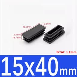 Black Square Plastic Black Blanking End Cap Pipe Plug Foot Furniture Inner Plug Cover 10x10mm ~ 100x100mm
