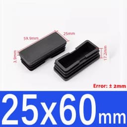 Black Square Plastic Black Blanking End Cap Pipe Plug Foot Furniture Inner Plug Cover 10x10mm ~ 100x100mm