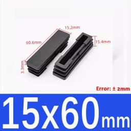Black Square Plastic Black Blanking End Cap Pipe Plug Foot Furniture Inner Plug Cover 10x10mm ~ 100x100mm