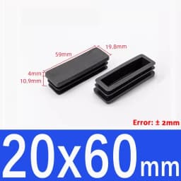 Black Square Plastic Black Blanking End Cap Pipe Plug Foot Furniture Inner Plug Cover 10x10mm ~ 100x100mm