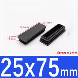 Black Square Plastic Black Blanking End Cap Pipe Plug Foot Furniture Inner Plug Cover 10x10mm ~ 100x100mm