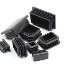 Black Square Plastic Black Blanking End Cap Pipe Plug Foot Furniture Inner Plug Cover 10x10mm ~ 100x100mm