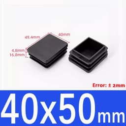 Black Square Plastic Black Blanking End Cap Pipe Plug Foot Furniture Inner Plug Cover 10x10mm ~ 100x100mm