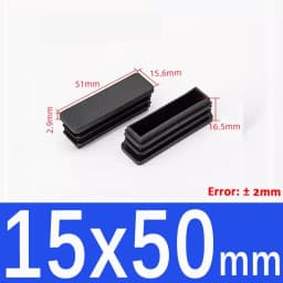 Black Square Plastic Black Blanking End Cap Pipe Plug Foot Furniture Inner Plug Cover 10x10mm ~ 100x100mm
