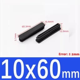 Black Square Plastic Black Blanking End Cap Pipe Plug Foot Furniture Inner Plug Cover 10x10mm ~ 100x100mm