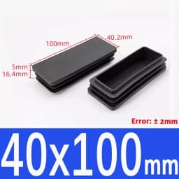 Black Square Plastic Black Blanking End Cap Pipe Plug Foot Furniture Inner Plug Cover 10x10mm ~ 100x100mm