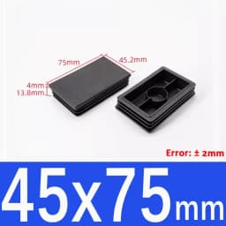 Black Square Plastic Black Blanking End Cap Pipe Plug Foot Furniture Inner Plug Cover 10x10mm ~ 100x100mm