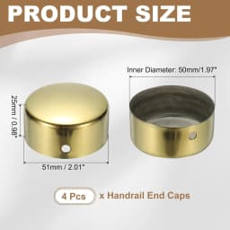 4Pcs Stainless Steel Dia.50mm Railing End Cap Adjustable Elbow Straight Connecting Polymer Wooden Balustrade Handrail