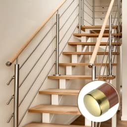 4Pcs Stainless Steel Dia.50mm Railing End Cap Adjustable Elbow Straight Connecting Polymer Wooden Balustrade Handrail