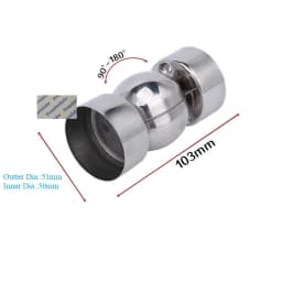 4Pcs Stainless Steel Dia.50mm Railing End Cap Adjustable Elbow Straight Connecting Polymer Wooden Balustrade Handrail