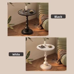 Round End Table with Metal Base Multifunctional Vintage Coffee Table for Living Room, Bedroom Office & Patio Sofa Tray Table