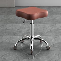 Height Adjustable Swivel Stool with Wheels PU Leather Rolling Stool for Home Kitchen Salon Nail Studio Ergonomic Barber Chair