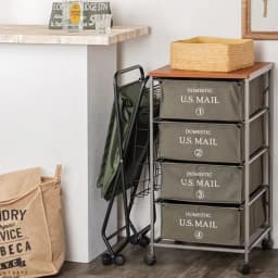 Japanese Folding Storage Rack, Multi-Layer Metal Snack Organizer, Rolling Trolley for Living Room or Kitchen, Modern Organizer