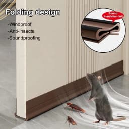 93cm Self-adhesive Door Bottom Sealing Strip PVC Flexible Door Gap Wind and Dust Proof Weather Strip with Soundproofing Felt