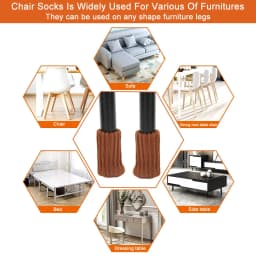 24PCS Table Legs Socks Knitted Chair Cover Furniture Legs Sock Chair Leg Floor Protector Cover Legs For Furniture Chair Leg Caps
