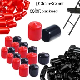 50pcs 3-25mm PVC Vinyl Sealing Cap Rubber Hose End Cap Silicone Plug Silicone Sleeve Protective End Cap Seal Assortment Kit