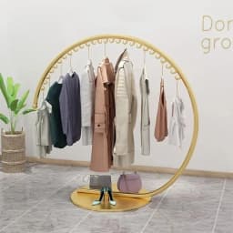 Coat Racks Modern Simple Round Clothes Rack Iron Art Adjustable Clothing Stand Eco-Friendly for Bedroom Retail Store Decoration