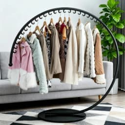 Coat Racks Modern Simple Round Clothes Rack Iron Art Adjustable Clothing Stand Eco-Friendly for Bedroom Retail Store Decoration