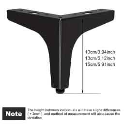 4PCS black height modern furniture sofa legs metal matte black treatment table cabinet legs furniture accessories