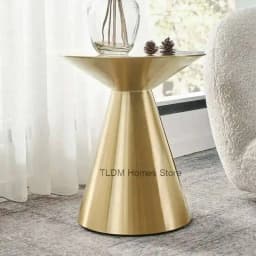 Italian Design Stainless Steel Modern Coffee Table Luxury Round Tables Gold Bedroom Table Living Room Mobile Furniture WWH20YH