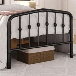 #For Twin/Full/Queen Bed Frames Metal Platform Bed with Arched Headboard/Footboard,Black/White/Antique Gold&