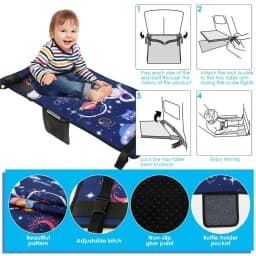 Children's Travel Portable Airplane Bed Cute Cartoon Oxford Foot Leg Rest Airplane Hammock Kids