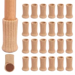 24Pcs Knitted Silent Furniture Legs Socks High Elastic Feet Socks Floor Protectors with Anti-Slip Pads Thick Chair Feet Covers