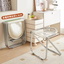 Nordic Middle Ancient Foldable Chair Home Transparent Style Office Leisure Dining Chair Acrylic Creative