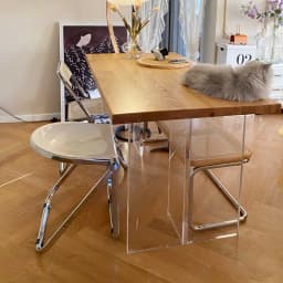 Nordic Middle Ancient Foldable Chair Home Transparent Style Office Leisure Dining Chair Acrylic Creative