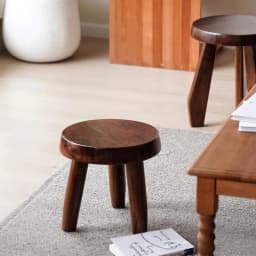 Japanese Elm Wood Step Stools Wabi-Sabi Style Low Bench Minimalist Entryway Seat Rustic Side Table for Living Room & Bedroom