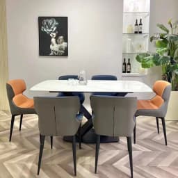 small apartment often practical rock slab dining table and chairs household high-end with chairs stainless steel dining table