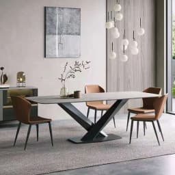 small apartment often practical rock slab dining table and chairs household high-end with chairs stainless steel dining table