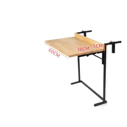 Foldable Balcony Bar Table Teak Wood Hanging Breakfast Counter Sturdy Railing Laptop Desktop Save Space Island Tea Stand