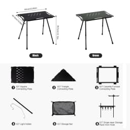 WESTTUNE Outdoor IGT Tactical Table Lightweight Multifunctional Folding Aluminum Alloy Camping Picnic Table with Adjustable Legs