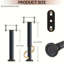 Adjustable Height: 4pcs Bed Frame Support Legs Sturdy Steel with Rubber Base for Stability Suitable for Queen and King Size Beds
