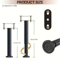 Adjustable Height: 4pcs Bed Frame Support Legs Sturdy Steel with Rubber Base for Stability Suitable for Queen and King Size Beds