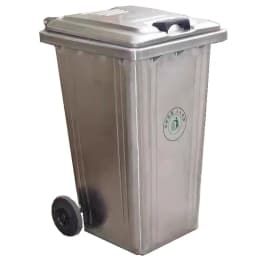 240L stainless steel trash can large 120 marine metal trailer nut shell box outdoor 240 liters can spot