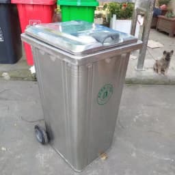 240L stainless steel trash can large 120 marine metal trailer nut shell box outdoor 240 liters can spot