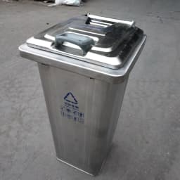 240L stainless steel trash can large 120 marine metal trailer nut shell box outdoor 240 liters can spot