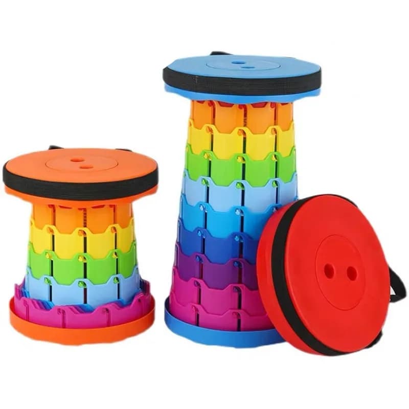 thickening Portable Folding Telescopic Stool Lightweight Plastic Subway Queuing Chair and Outdoor Camping Fishing with Carry Bag