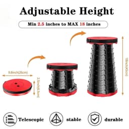 thickening Portable Folding Telescopic Stool Lightweight Plastic Subway Queuing Chair and Outdoor Camping Fishing with Carry Bag