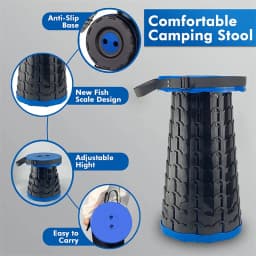 thickening Portable Folding Telescopic Stool Lightweight Plastic Subway Queuing Chair and Outdoor Camping Fishing with Carry Bag