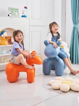 Large Cartoon Children's Chair Living Room Furniture Creative Animal Stool Cashmere Hippo Chair Home Decor Shoe Changing Stool